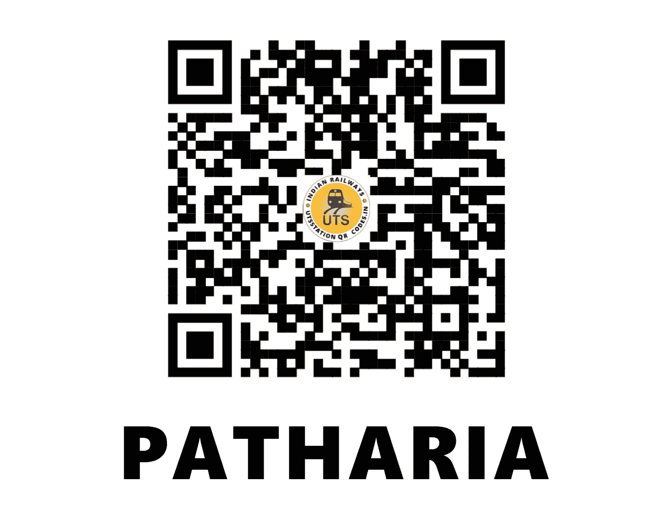 UTS QR Code for PATHARIA - PHA (WC - MADHYA PRADESH)